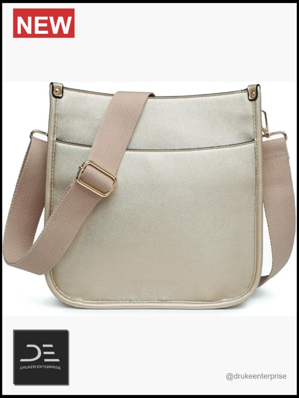 Faux Leather Hobo Crossbody Bag with Wide Guitar Strap